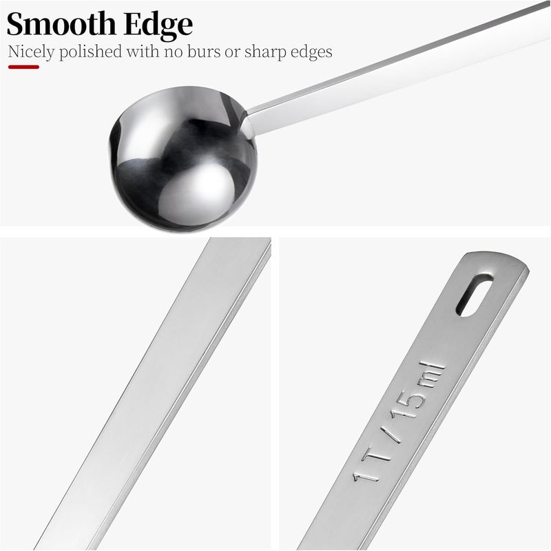 Luxiwise Long Handle Coffee Scoop, 18/8 Stainless Steel Food Grade Measuring Spoon for Coffee Beans Powders Sugar, 9.9in Long Metal Scoop Tablespoon for Easy Container Reach (1tbsp/ 15ml) - Image 4